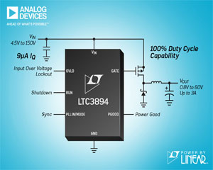 ADI, 고전압 스텝다운 DC/DC 컨트롤러 Power by Linear™ LTC3894를 출시
